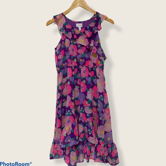 *SOLD* Floral Girls XXL/16 Ruffled dress - Picture 1 of 3